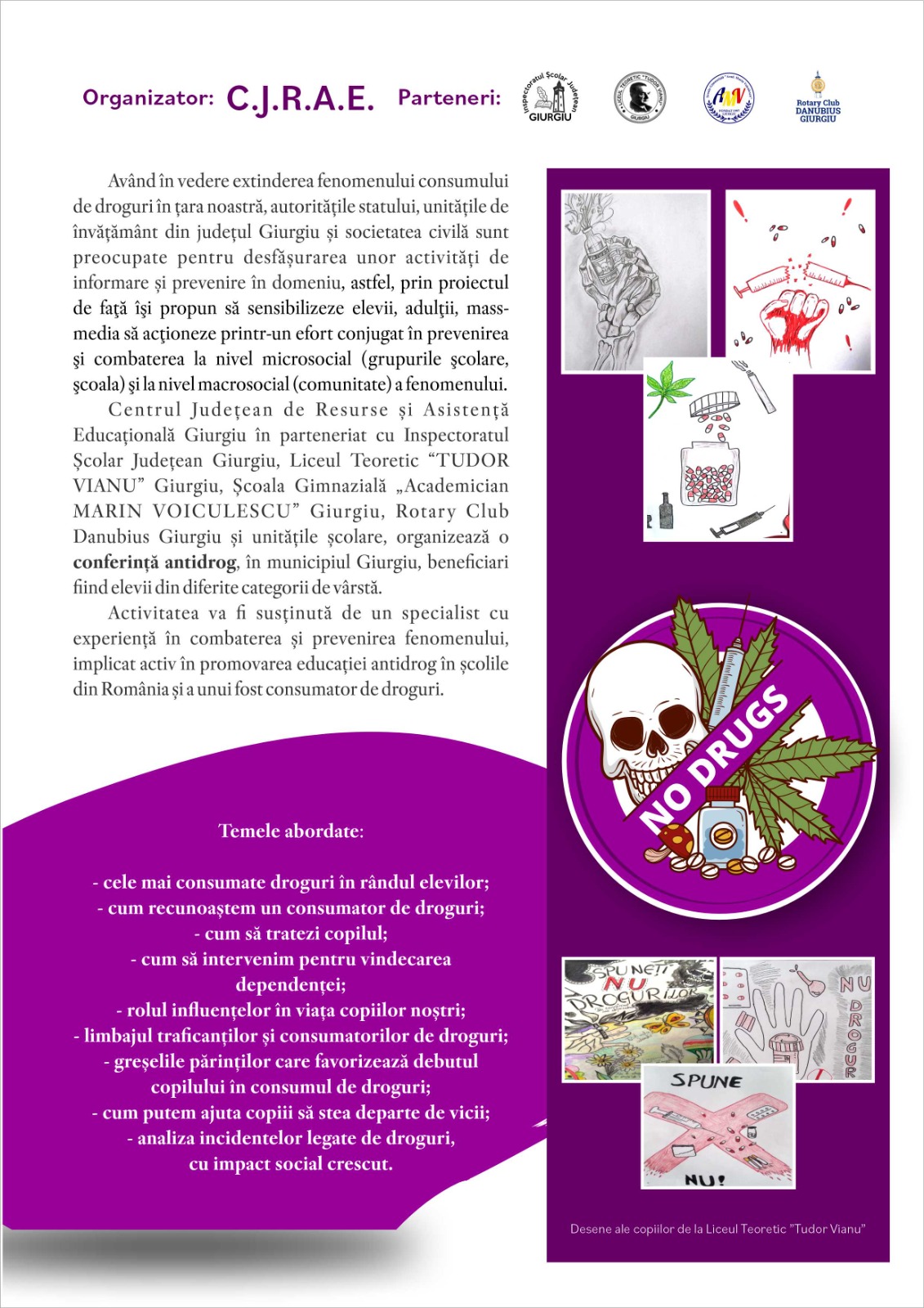 Material informativ pentru conferința «Cum să ne ferim copiii de droguri»
